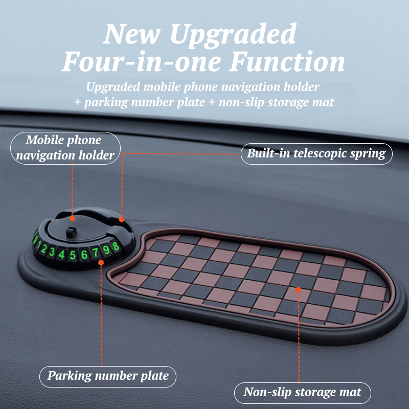 TAILEDEN Multifunction Car Mat with Phone Holder Hidden Number Plate