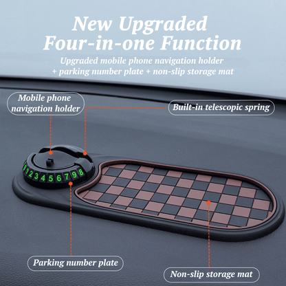 TAILEDEN Multifunction Car Mat with Phone Holder Hidden Number Plate